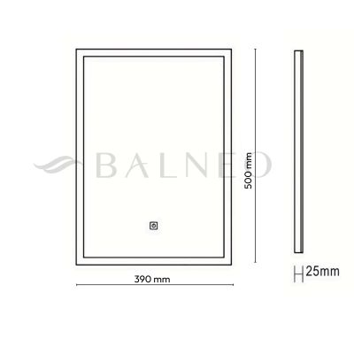 Balneo Lumin lustro 39x50 cm prostokątne z oświetleniem z matą grzewczą L0201020401-6