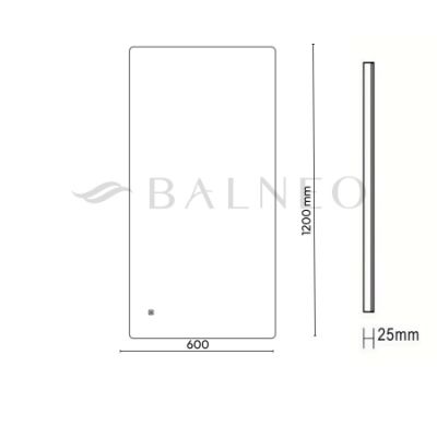 Balneo Marino lustro 60x120 cm prostokątne z oświetleniem z matą grzewczą L0201020601-5