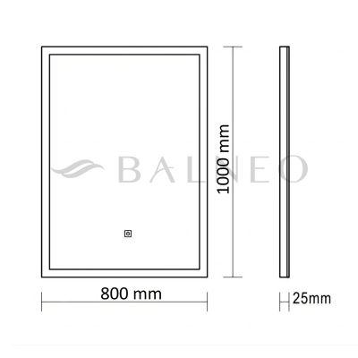 Balneo Cosmo lustro 80x100 cm prostokątne z oświetleniem z matą grzewczą L0201040706