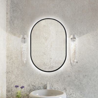 Baltica Design Tiny Border Pastille lustro 40x95 cm owalne z oświetleniem czarny