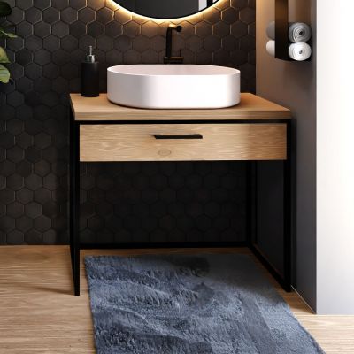 Baltica Design Elin szafka 60x35x75 cm podumywalkowa stojąca czarna