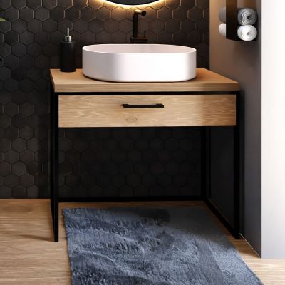 Baltica Design Elin szafka 75x35x75 cm podumywalkowa stojąca czarna