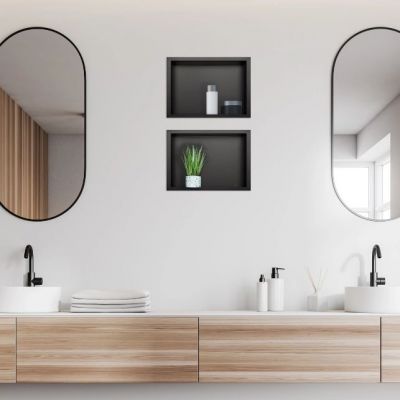 Balneo Wall-Box One Black półka wnękowa 30 cm czarna B0101020410-1