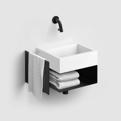 Clou Flush konsola 36,5x27x20,5 cm podumywalkowa wisząca czarna CL/07.36.010.21