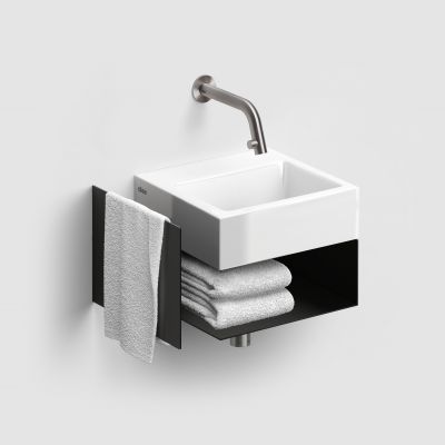 Clou Flush konsola 36,5x27x20,5 cm podumywalkowa wisząca czarna CL/07.36.010.21