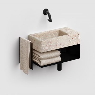 Clou Flush konsola 44x18x20,5 cm podumywalkowa wisząca prawa czarna CL/07.36.030.21