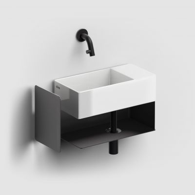 Clou New Flush konsola 44x18x21,2 cm podumywalkowa wisząca prawa czarna CL/07.36.430.21