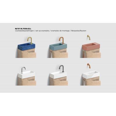 Clou Flush szafka 36x18x55 cm podumywalkowa wisząca lewa grecki dąb IB/07.16.7036.63.L