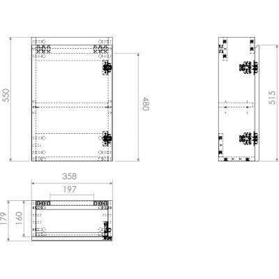 Clou Flush szafka 36x18x55 cm podumywalkowa wisząca prawa grecki dąb IB/07.16.7036.63