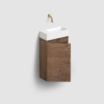 Clou Flush szafka 36x18x55 cm podumywalkowa wisząca lewa ciemny dąb IB/07.16.7036.64.L