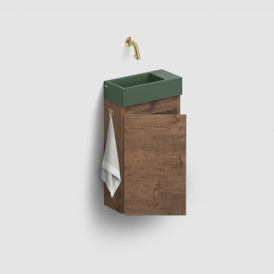 Clou Flush szafka 36x18x55 cm podumywalkowa wisząca lewa ciemny dąb IB/07.16.7036.64.L