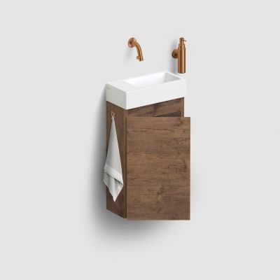 Clou Flush szafka 36x18x55 cm podumywalkowa wisząca lewa ciemny dąb IB/07.16.7036.64.L