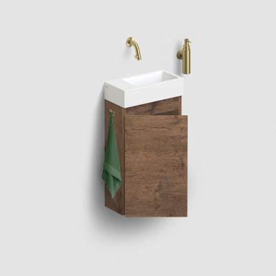 Clou Flush szafka 36x18x55 cm podumywalkowa wisząca lewa ciemny dąb IB/07.16.7036.64.L