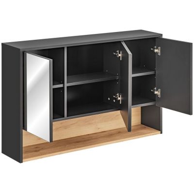 Comad Borneo szafka 120x25x75 cm z lustrem szara BORNEO COSMOS 843 FSC