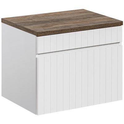 Zestaw Comad Iconic White szafka 80x45,6 cm podumywalkowa wisząca z blatem biały SET ICW-B 80CM