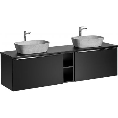 Zestaw Comad Santa Fe Black szafka podumywalkowa 180 cm z blatem i umywalkami SET-SFBL B 180CM UN.ANNA MH1