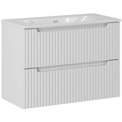 Zestaw Comad Nova White szafka 80 cm wisząca biała z umywalką Sky 80x40 cm SET-NOW 80CM S SKY 80