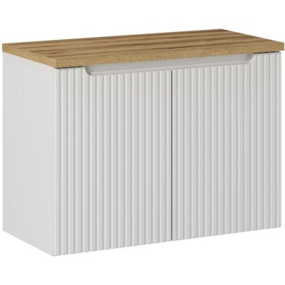 Zestaw Comad Nova White/Oak szafka z blatem 80 cm wisząca biały/dąb SET-NOW B OAK 80CM D