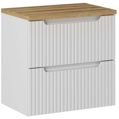 Zestaw Comad Nova White/Oak szafka z blatem 60 cm wisząca biały/dąb SET-NOW B OAK 60CM S