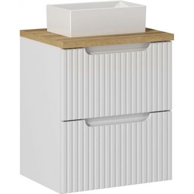 Zestaw Comad Nova White/Oak szafka z blatem 50 cm wisząca biały/dąb i umywalka Gaja 35x22 cm SET-NOW B OAK 50CM S UN GAJA 35