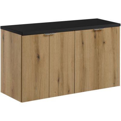 Zestaw Comad Nova Oak/Black szafki 50 cm i 50 cm wiszące dąb z blatem meblowym 100 cm czarny SET-NOA B BLACK 100CM D