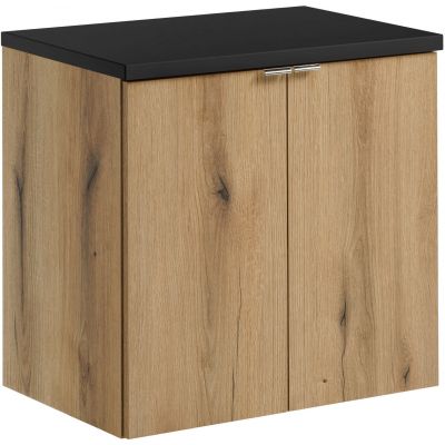 Zestaw Comad Nova Oak/Black szafka z blatem 60 cm wisząca dąb/czarny SET-NOA B BLACK 60CM D