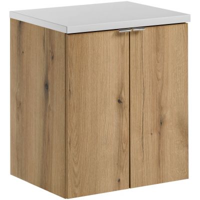 Zestaw Comad Nova Oak/White szafka z blatem 50 cm wisząca dąb/biały SET-NOA B WHITE 50CM D