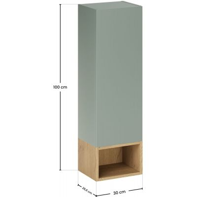 Zestaw Comad Aster Green szafka 30 cm boczna i regał 30 cm otwarty zielony/dąb SET-ASG SP UR 30X20