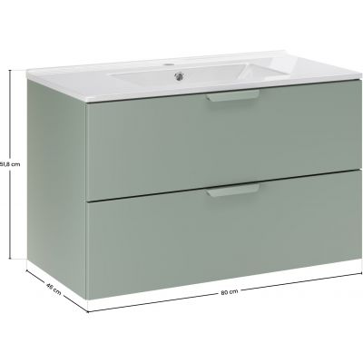 Zestaw Comad Aster Green umywalka 81 cm szafką 80 cm zielony SET-ASG 80CM LAVA