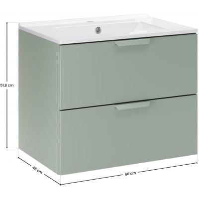 Zestaw Comad Aster Green umywalka 61 cm szafką 60 cm zielony SET-ASG 60CM LAVA