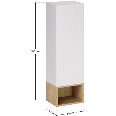 Zestaw Comad Aster White szafka 30 cm boczna i regał 30 cm otwarty biały/dąb SET-ASW SP UR 30X20