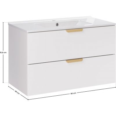 Zestaw Comad Aster White umywalka 81 cm szafką 80 cm biały SET-ASW 80CM LAVA