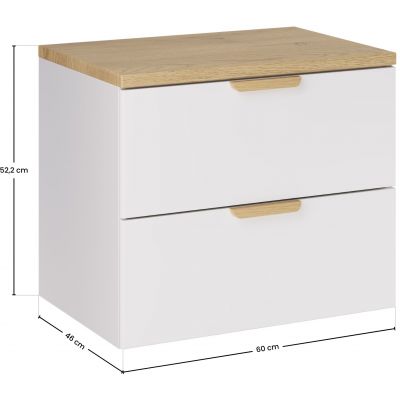 Zestaw Comad Aster White szafka 60 cm wisząca z blatem meblowym 60 cm biały/dąb SET-ASW B CREMONA 60CM