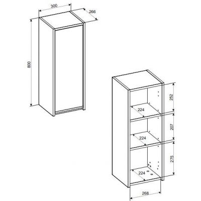 Comad Aster Green szafka 30x26,6x80 cm boczna wisząca zielony mat ASTER GREEN 80-30-1D