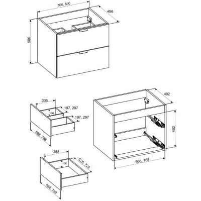 Comad Aster Green szafka 60x45,6x50 cm podumywalkowa wisząca zielony mat ASTER GREEN 82-60-46-2S