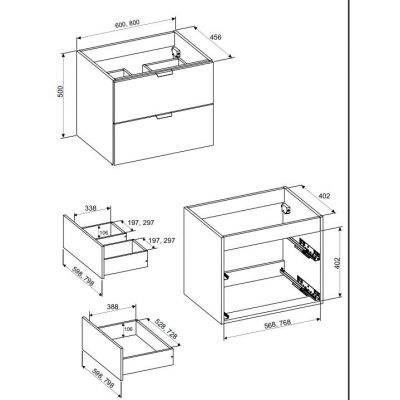 Comad Aster Green szafka 80x45,6x50 cm podumywalkowa wisząca zielony mat ASTER GREEN 82-80-46-2S