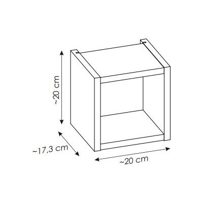 Comad Nova Coast Evoke regał górny Qubik 20x20 cm dąb COAST EVOKE UN 83-20-20