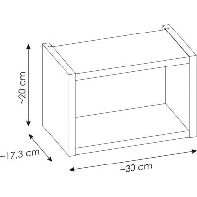Comad Nova Coast Evoke regał górny wiszący30x20 cm dąb COAST EVOKE UN 83-30-20