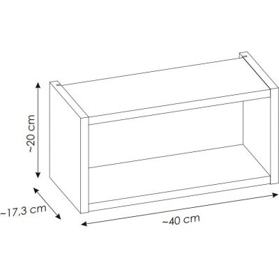 Comad Nova Coast Evoke regał górny 40x20 cm dąb COAST EVOKE UN 83-40-20