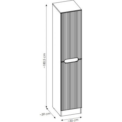 Zestaw Comad Nova Cashmere szafki 50 cm podumywalkowe wiszące z blatem szafką wysoka boczną kaszmir SET-NOC B CASHMERE 100CM 1S HCLB