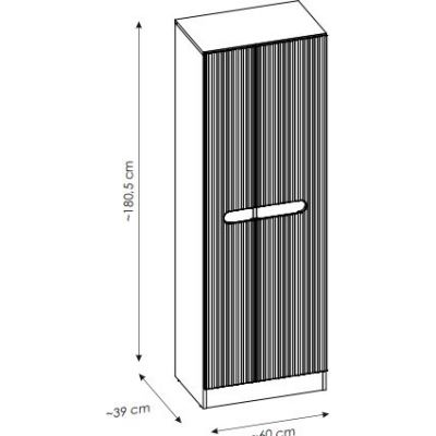 Comad Nova Cashmere szafka 60x39x180,5 cm boczna stojąca kaszmir mat NOVA CASHMERE 80-60-2D