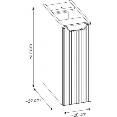 Comad Nova Cashmere szafka 20x39x57 cm boczna stojąca cargo kaszmir mat NOVA CASHMERE 81-20-39-C
