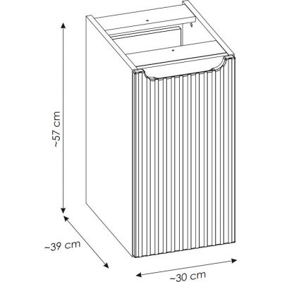 Comad Nova Cashmere szafka 30x39x57 cm boczna stojąca cargo kaszmir mat NOVA CASHMERE 81-30-39-C