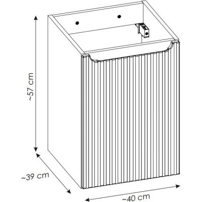 Comad Nova Cashmere szafka 40x39x57 cm podumywalkowa wisząca kaszmir mat NOVA CASHMERE 82-40-40-1D