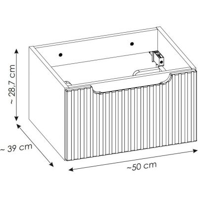 Comad Nova Cashmere szafka 50x39x28,7 cm podumywalkowa wisząca kaszmir mat NOVA CASHMERE 82-50-40-1S