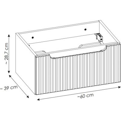 Comad Nova Cashmere szafka 60x39x28,7 cm podumywalkowa wisząca kaszmir mat NOVA CASHMERE 82-60-40-1S