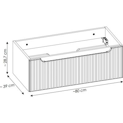 Comad Nova Cashmere szafka 80x39x28,7 cm podumywalkowa wisząca kaszmir mat NOVA CASHMERE 82-80-40-1S