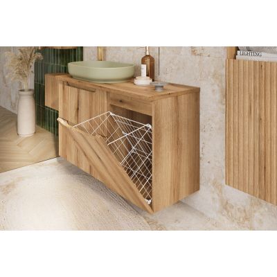Comad Nova Coast Evoke szafka 40x39x57 cm boczna wisząca z koszem na pranie dąb NOVA COAST EVOKE 81-40-39-1DK