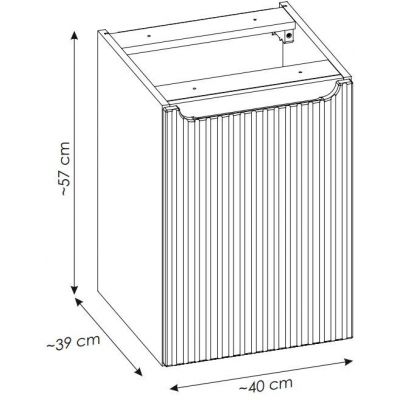 Comad Nova Coast Evoke szafka 40x39x57 cm boczna wisząca z koszem na pranie dąb NOVA COAST EVOKE 81-40-39-1DK