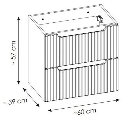 Comad Nova Denim szafka 60x39x57 cm podumywalkowa wisząca denim NOVA DENIM 82-60-40-2S